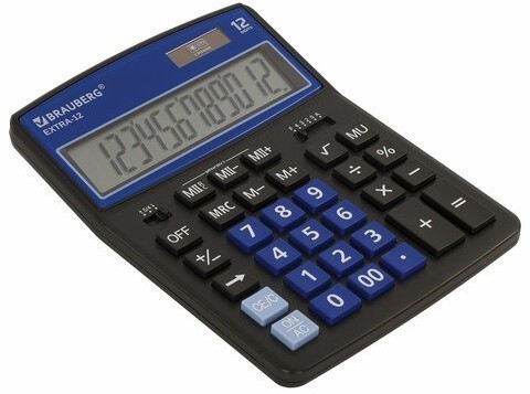 Калькулятор настольный Brauberg Extra-12-BKBU 12 разрядов 250472 (86034)