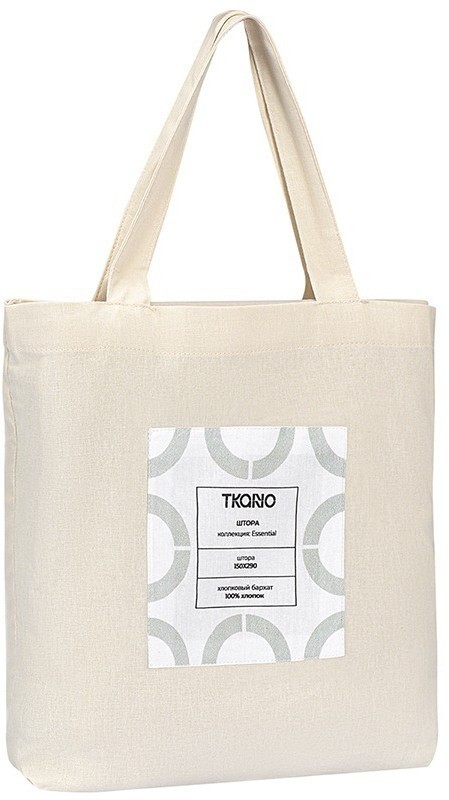 Штора из хлопкового бархата бежевого цвета из коллекции essential, 150х290 см (76955)