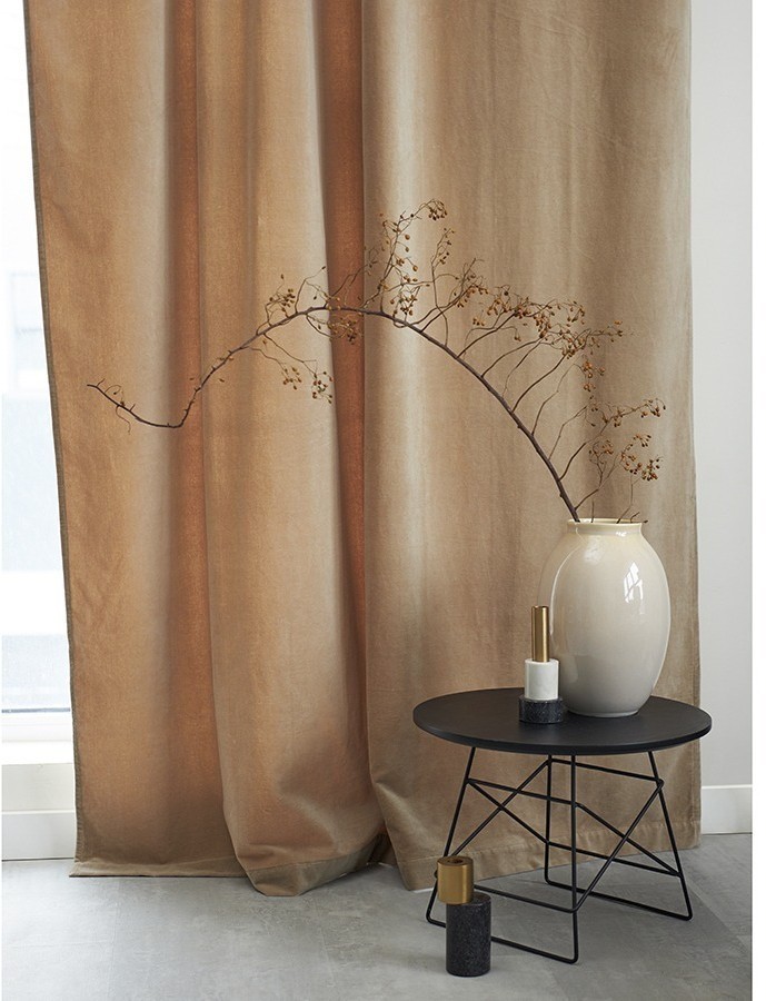 Штора из хлопкового бархата бежевого цвета из коллекции essential, 150х290 см (76955)