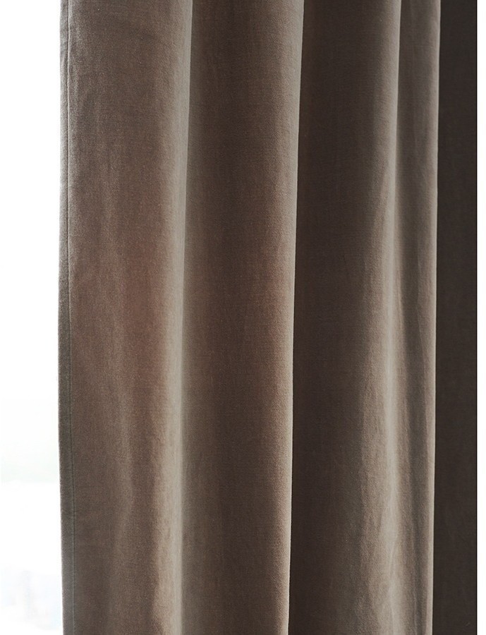 Штора из хлопкового бархата бежевого цвета из коллекции essential, 150х290 см (76955)