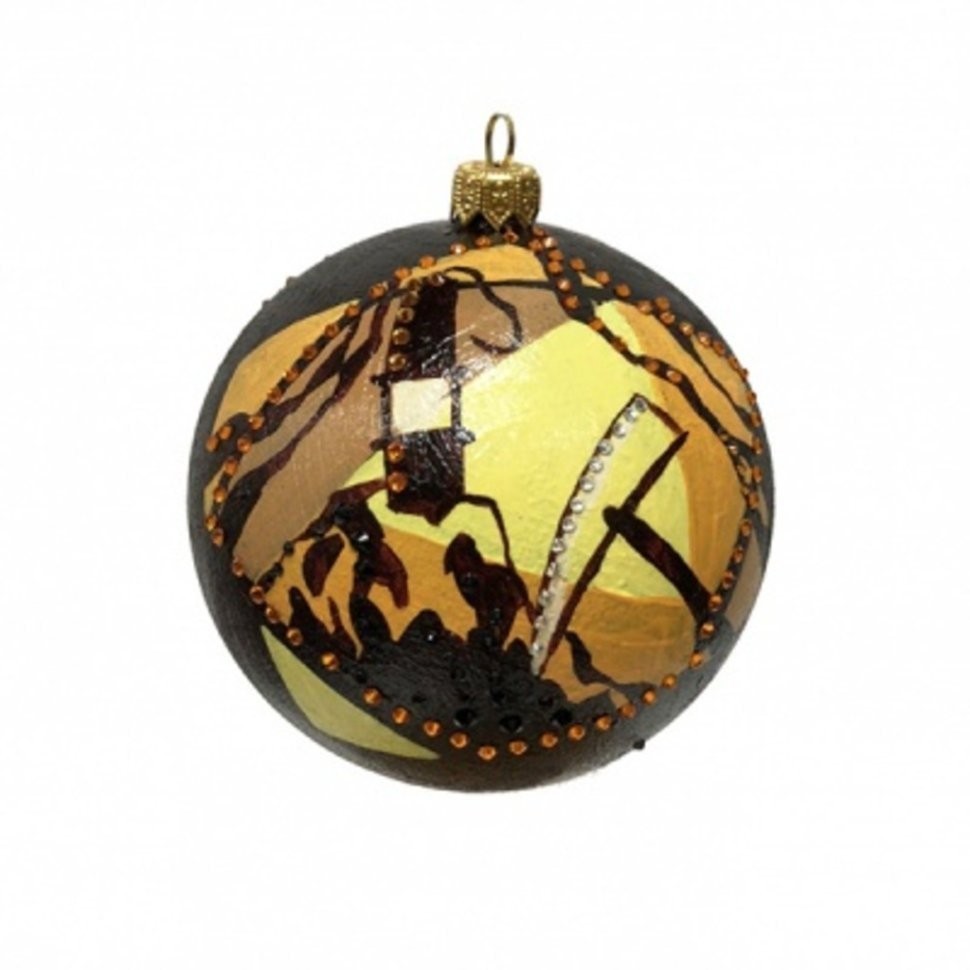 Новогодний шар Шахтер 5 с кристаллами Swarovski (2155)