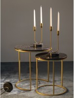 Набор из 2-х кофейных столиков hans, D40 см и D50 см, черный мрамор (76902)