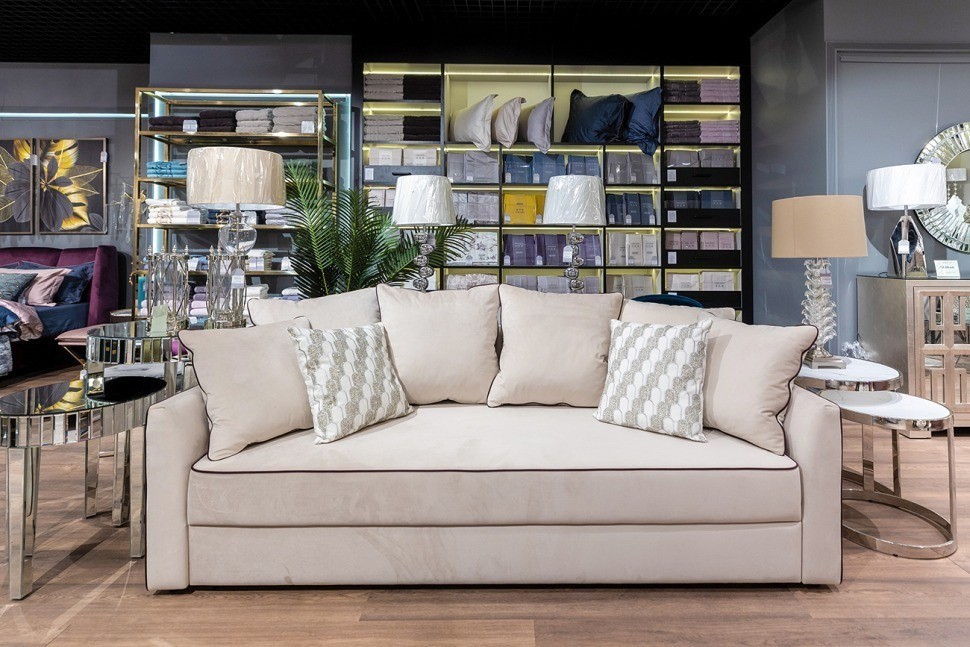 Диван Mores(K)кант трехмест.раскл. велюр беж. Colton 002-BEG 226*103*94 (TT-00011013)