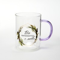 Набор кружек &quot;про любовь&quot; из 2-х шт. 360 мл Agness (887-273)