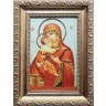 Икона Божией Матери Владимирская малая с кристаллами Swarovski (2105)