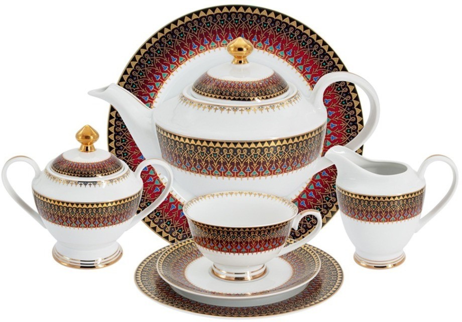 Чайный сервиз Бухара, 12 персон, 42 предмета - AL-K2426-Y6/42-MI Anna Lafarg Midori