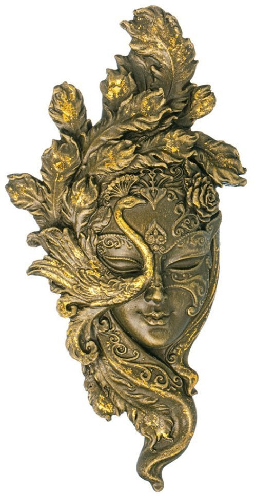 Панно "маска №1" н-32см,l-16см  цвет: бронза с позолотой Lefard (169-851)