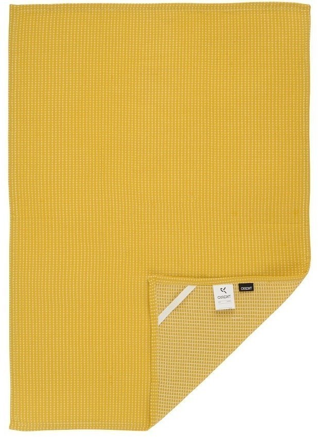 Полотенце кухонное вафельное горчичного цвета из коллекции essential, 50х70 см (69779)