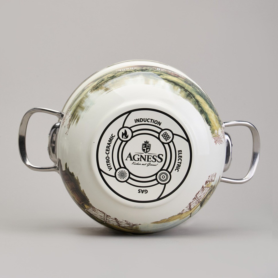 Набор кастрюль эмалированный, серия "family house" 4пр. 2,0/2,8л диа.18/20см Agness (943-101)