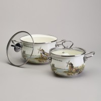 Набор кастрюль эмалированный, серия &quot;family house&quot; 4пр. 2,0/2,8л диа.18/20см Agness (943-101)