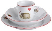 Набор посуды на 1 персону 3 пр.&quot;зверята&quot;:кружка 250 мл.+блюдце+тарелка диаметр=18/21 см. (кор=1набор Cesky Porcelan (D-606-672)