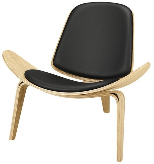 Стул Шелл BLS-01/YM2037ash, дерево, натуральна кожа, ash/black, ROOMERS FURNITURE