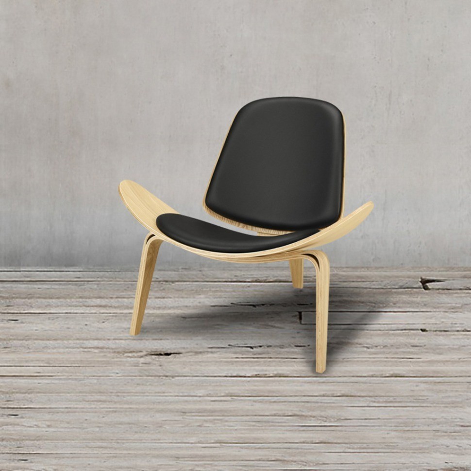 Стул Шелл BLS-01/YM2037ash, дерево, натуральна кожа, ash/black, ROOMERS FURNITURE