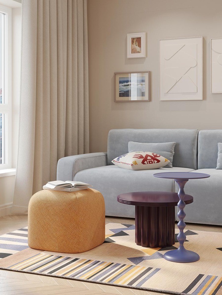 Столик кофейный vivlend, D57 см, ночная слива (78642)