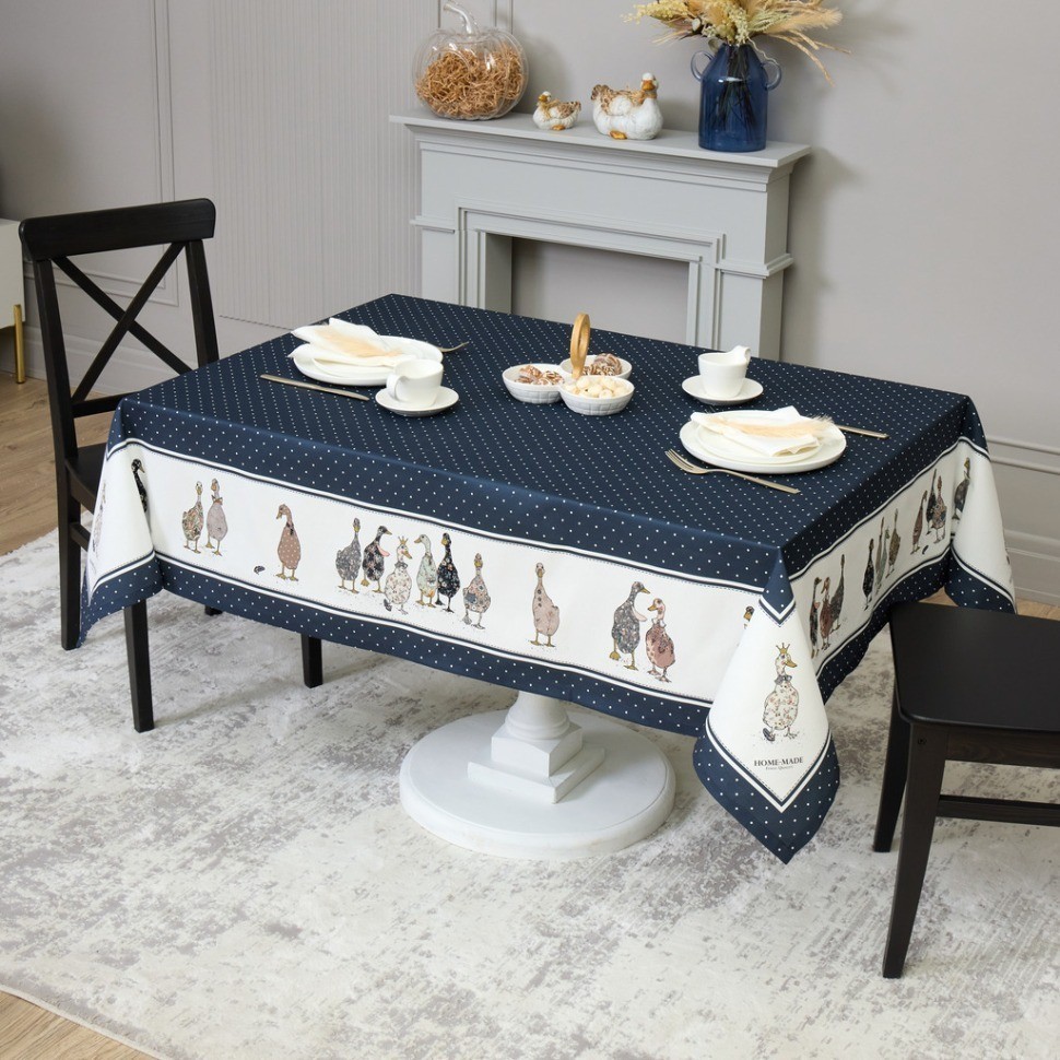 Скатерть "family farm" 110х140см ,синий, 100% хлопок,твил пропитка Lefard (850-742-20)