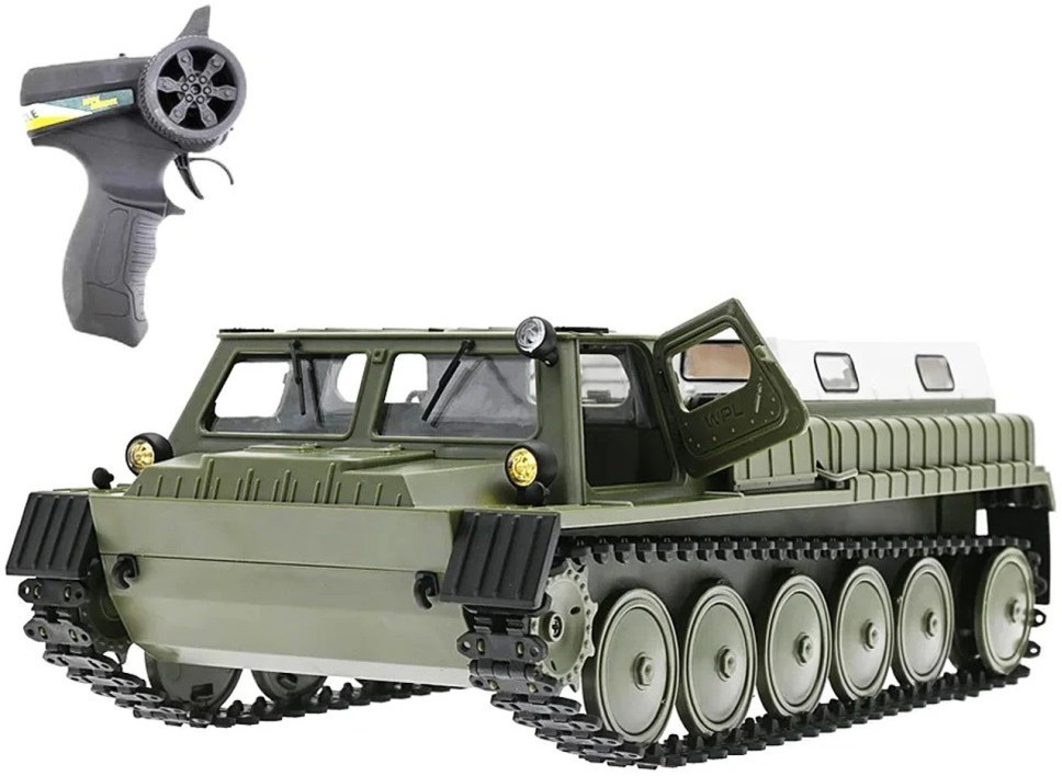 Радиоуправляемый гусеничный советский вездеход WPL ГАЗ-71 RTR масштаб 1:16 (WPLE-1)