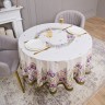 Скатерть круглая "ирисы" 190см ,белый, 100% хлопок, твил, с пропиткой Lefard (850-743-22)