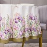 Скатерть круглая "ирисы" 190см ,белый, 100% хлопок, твил, с пропиткой Lefard (850-743-22)
