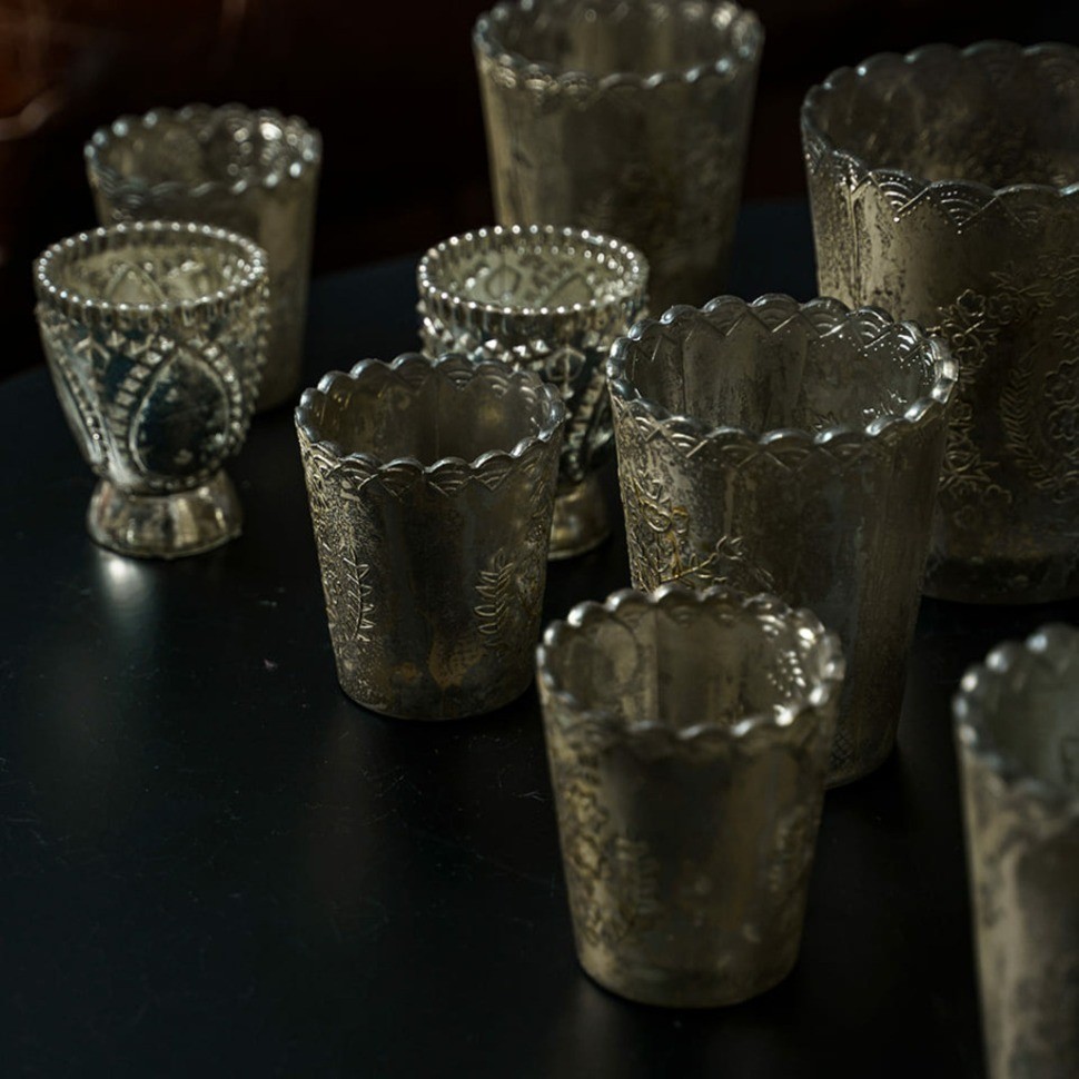 Подсвечник Ksa/5462, 10, стекло, silver burn, ROOMERS FURNITURE