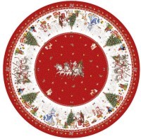 Скатерть круглая  &quot;с новым годом&quot;150 см  ,красный, 100% хлопок ,твил Lefard (850-763-24)