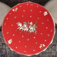 Скатерть круглая  &quot;с новым годом&quot;150 см  ,красный, 100% хлопок ,твил Lefard (850-763-24)