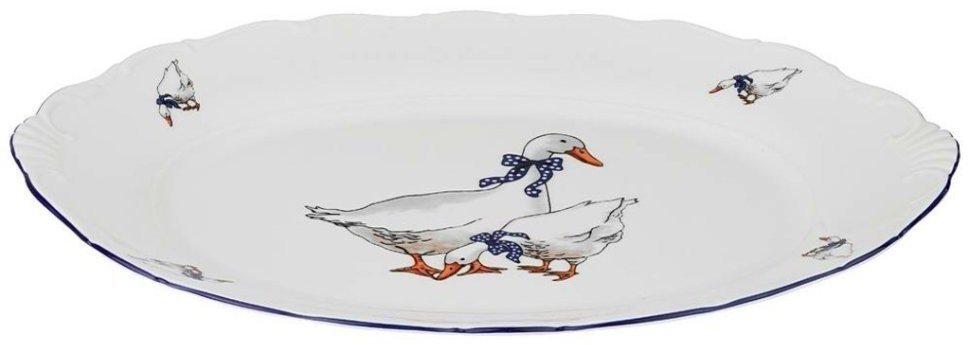 Блюдо овальное "гуси" 40*28 см. высота 4 см. без упаковки G.Benedikt. (658-021)