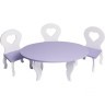 Набор мебели для кукол Шик Мини: стол + стулья, цвет: белый/фиолетовый (PFD120-50M)