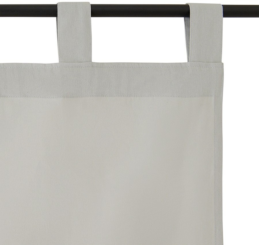 Штора из хлопка с помпонами бежево-серого цвета из коллекции essential, 150х290 см (76953)