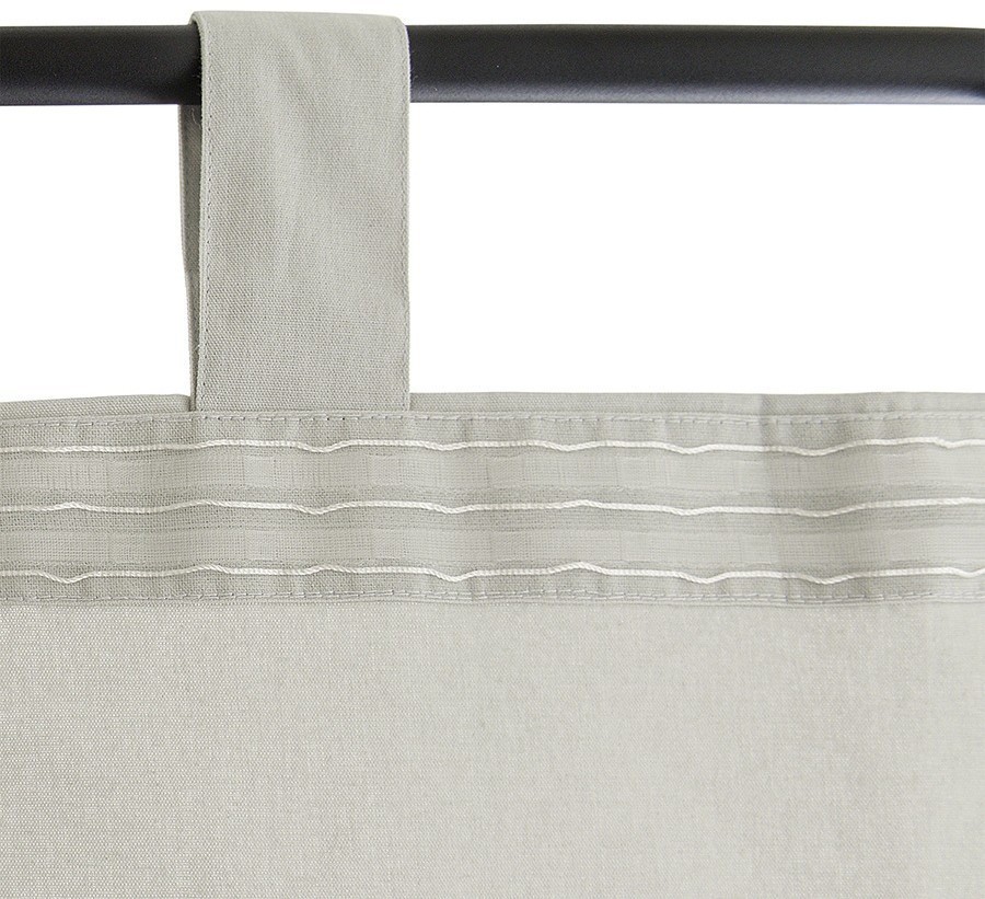 Штора из хлопка с помпонами бежево-серого цвета из коллекции essential, 150х290 см (76953)