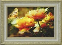 Картина Оранжевые кувшинки с кристаллами Swarovski (1810)