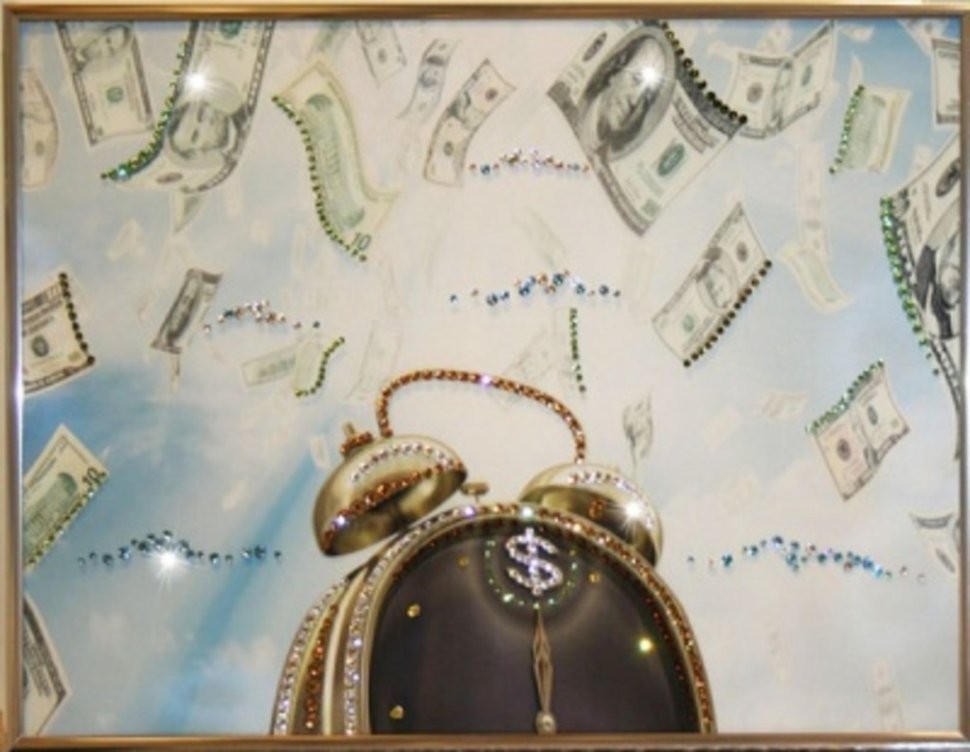 Картина Время деньги 4 с кристаллами Swarovski (1408)