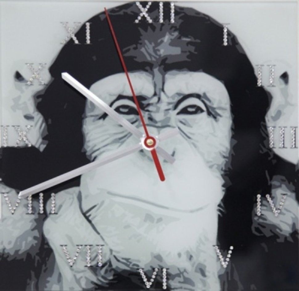 Картина Часы Обезьяна с кристаллами Swarovski (1670)