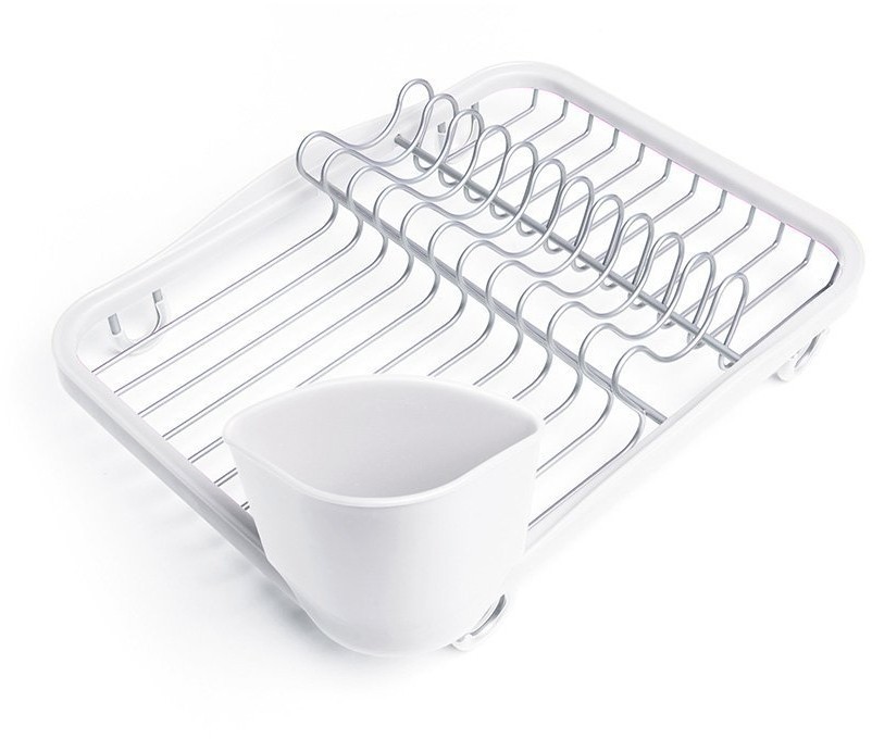 Сушилка для посуды sinkin, 28х14х35,5 см, белая, никель (52738)