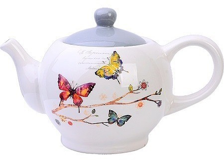 Заварочный чайник 950мл Бабочки в саду доломит LR (60115)