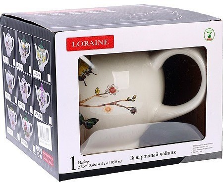 Заварочный чайник 950мл Бабочки в саду LORAINE (60115)
