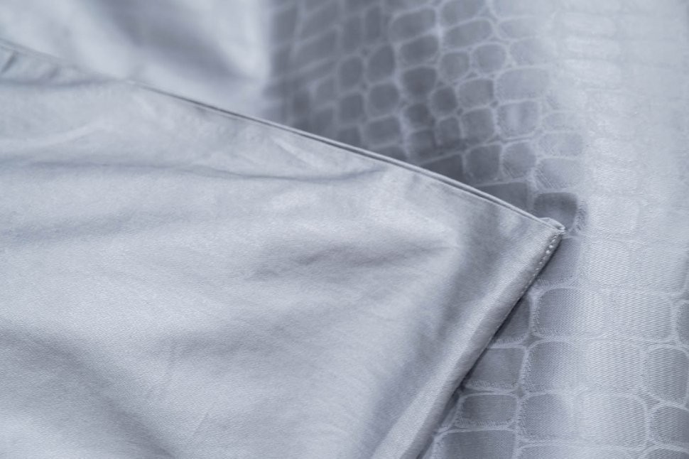 Пододеяльник сатин жаккард Серпенте серый 215*150 (TT-00010362)