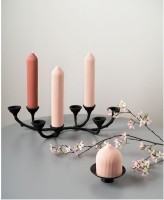 Свеча декоративная бежево-розового цвета из коллекции edge, 10,5 см (73476)