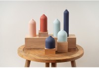 Свеча декоративная бежево-розового цвета из коллекции edge, 10,5 см (73476)