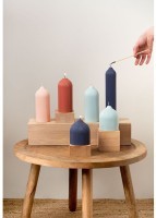 Свеча декоративная бежево-розового цвета из коллекции edge, 10,5 см (73476)