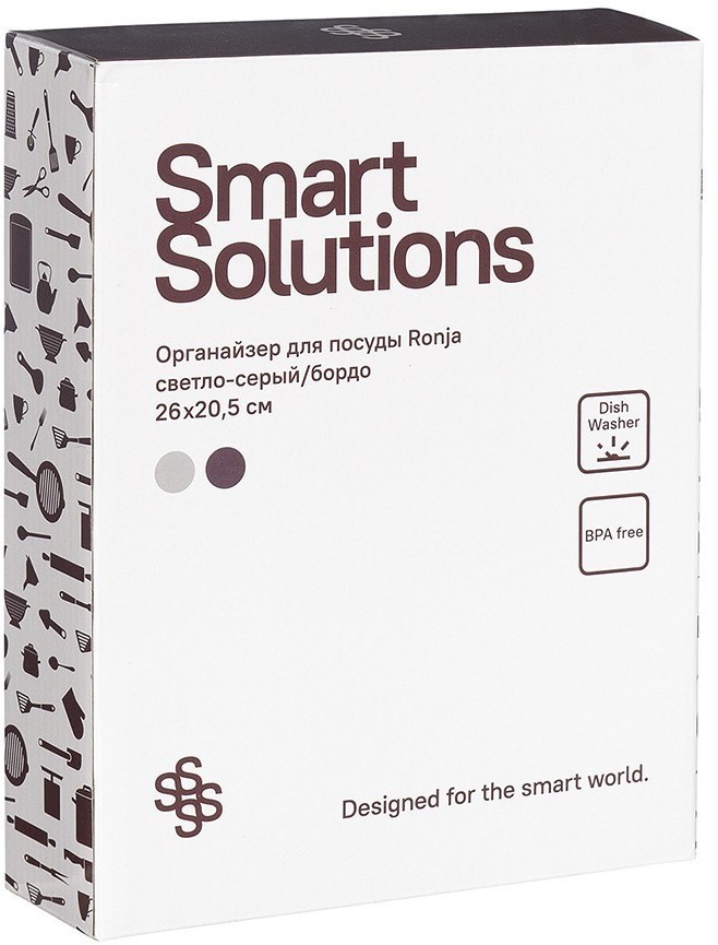 Органайзер для посуды ronja, 26,8х20,5 см, светло-серый/темно-сливовый (74915)