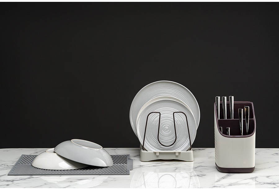 Органайзер для посуды ronja, 26,8х20,5 см, светло-серый/темно-сливовый (74915)