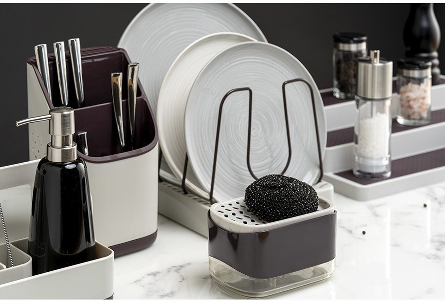 Органайзер для посуды ronja, 26,8х20,5 см, светло-серый/темно-сливовый (74915)