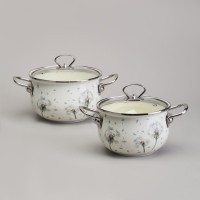 Набор кастрюль эмалированный, серия &quot;dandelion&quot; 4пр. 2,0/2,8л диа.18/20см Agness (943-100)