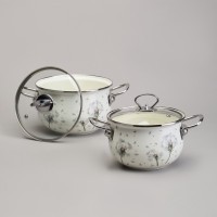 Набор кастрюль эмалированный, серия &quot;dandelion&quot; 4пр. 2,0/2,8л диа.18/20см Agness (943-100)