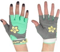 Перчатки для фитнеса SU-112, серый/мятный/желтый (164997)