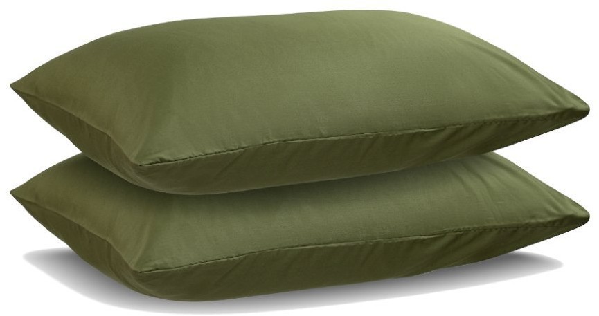 Набор из двух наволочек из сатина оливкового цвета из коллекции wild, 50х70 см (68429)