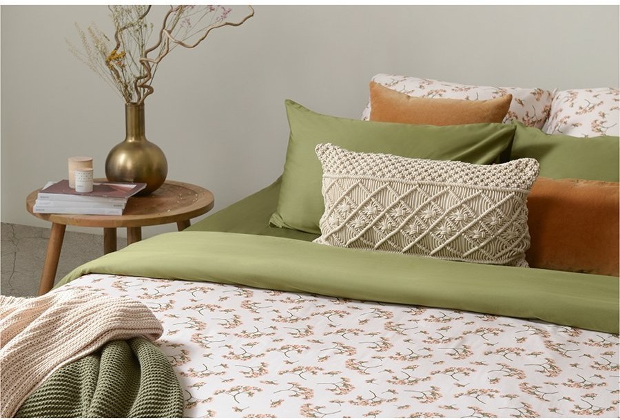 Набор из двух наволочек из сатина оливкового цвета из коллекции wild, 50х70 см (68429)