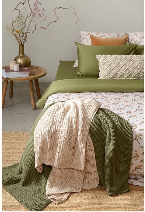 Набор из двух наволочек из сатина оливкового цвета из коллекции wild, 50х70 см (68429)