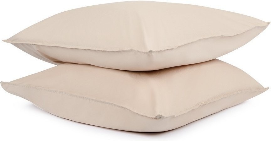 Набор из двух наволочек бежевого цвета из органического стираного хлопка из коллекции essential, 70х70 см (69378)