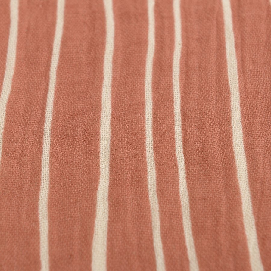 Полотенце кухонное из хлопкового муслина терракотового цвета с принтом Полоски из коллекции prairie, 50х70 см (69786)